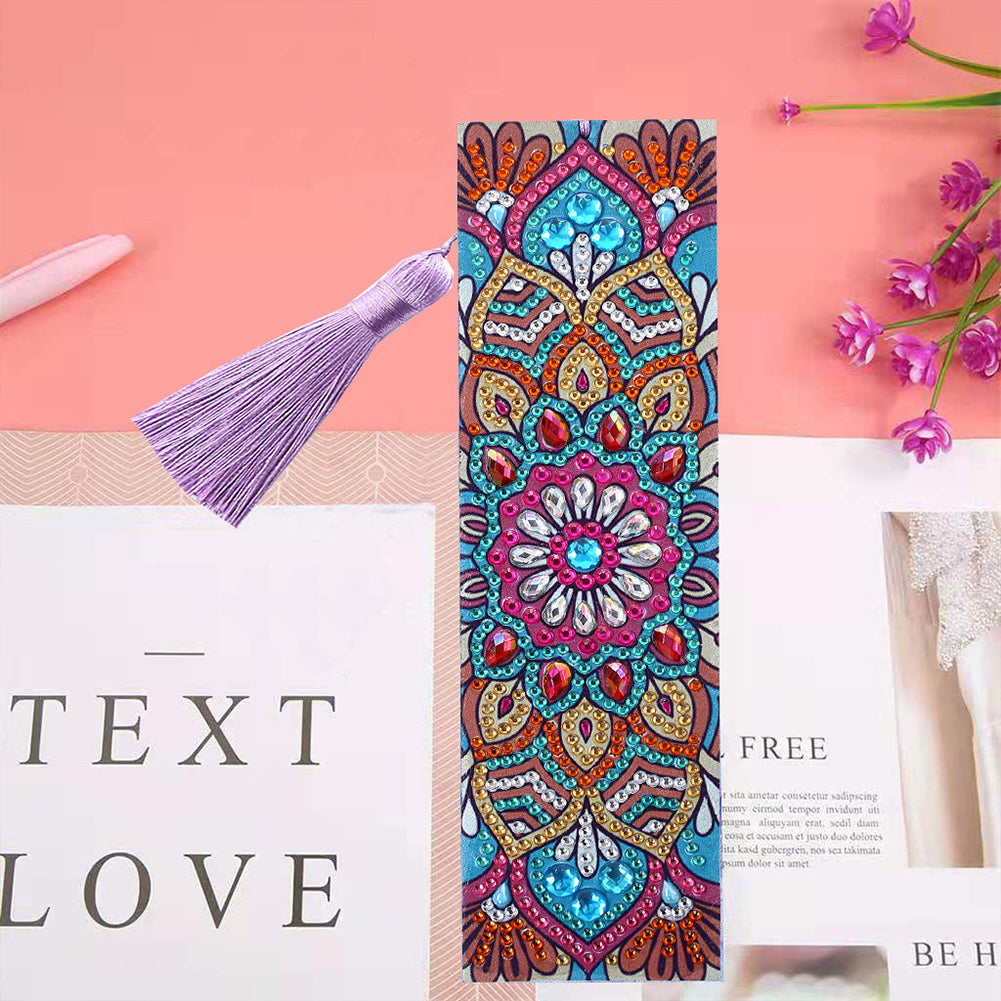DIY Retro Mandala Diamond Painting Bookmark Special Shaped Tassel Crafts