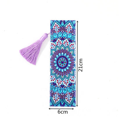 DIY Retro Mandala Diamond Painting Bookmark Special Shaped Tassel Crafts