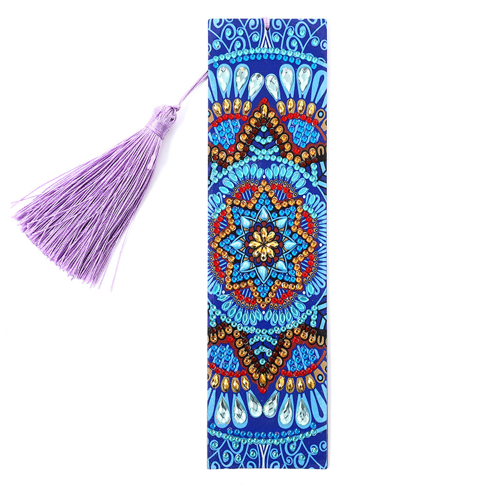 DIY Retro Mandala Diamond Painting Bookmark Special Shaped Tassel Crafts