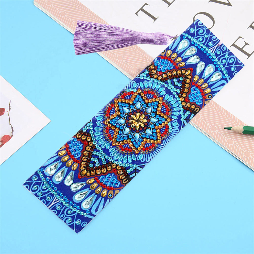 DIY Retro Mandala Diamond Painting Bookmark Special Shaped Tassel Crafts