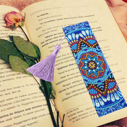 DIY Retro Mandala Diamond Painting Bookmark Special Shaped Tassel Crafts