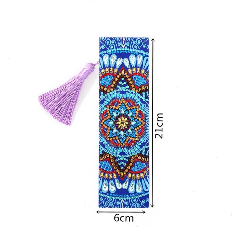 DIY Retro Mandala Diamond Painting Bookmark Special Shaped Tassel Crafts