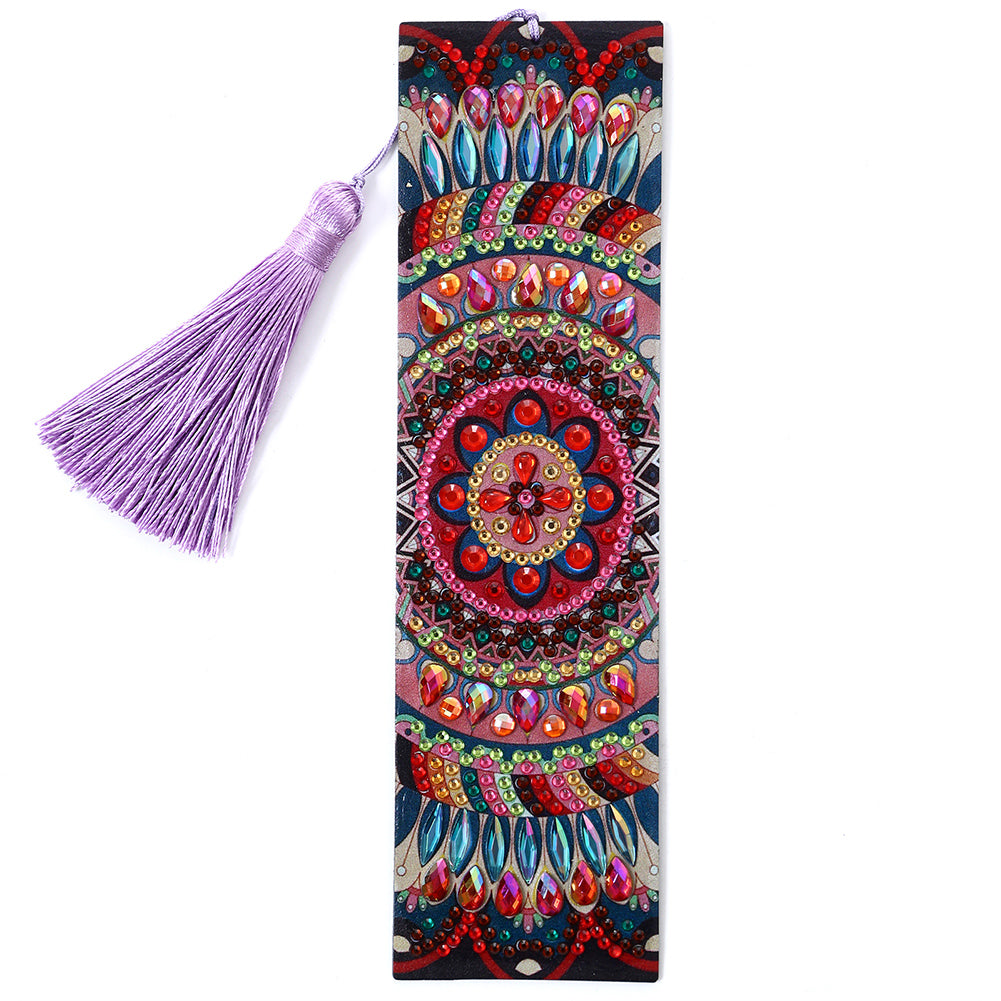 DIY Retro Mandala Diamond Painting Bookmark Special Shaped Tassel Crafts