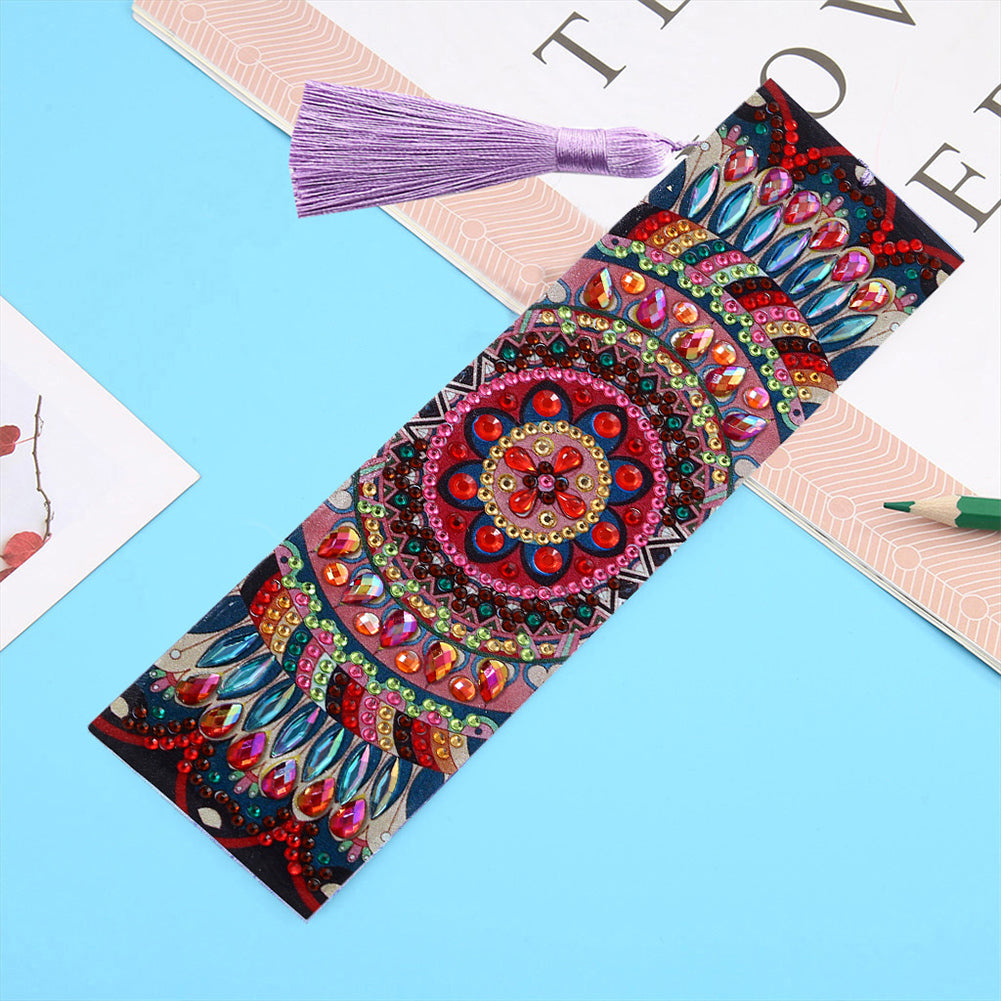 DIY Retro Mandala Diamond Painting Bookmark Special Shaped Tassel Crafts