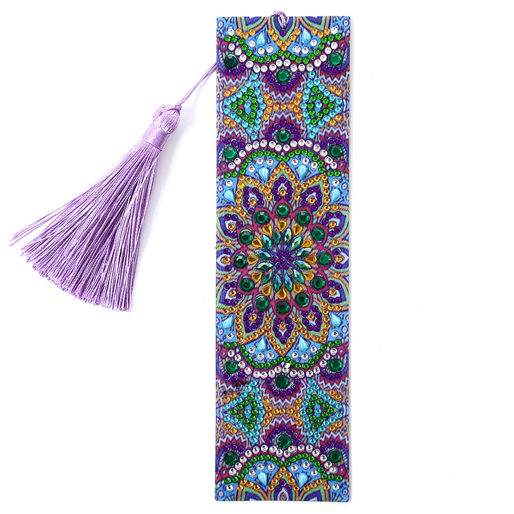 DIY Retro Mandala Diamond Painting Bookmark Special Shaped Tassel Crafts