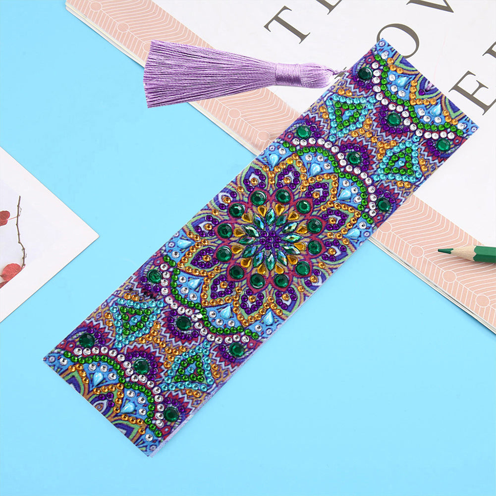 DIY Retro Mandala Diamond Painting Bookmark Special Shaped Tassel Crafts