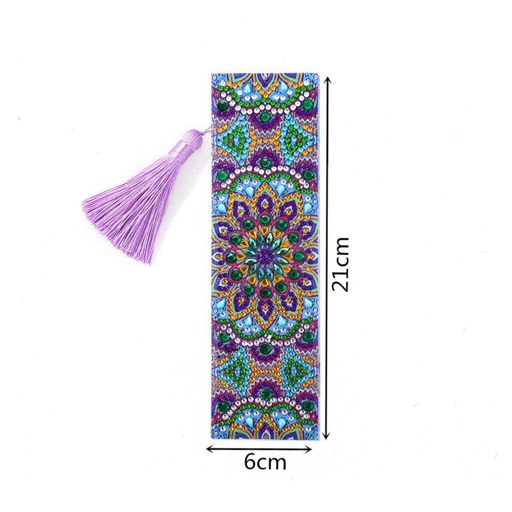 DIY Retro Mandala Diamond Painting Bookmark Special Shaped Tassel Crafts