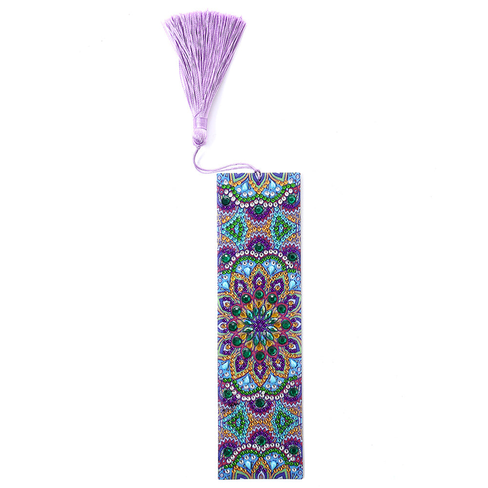 DIY Retro Mandala Diamond Painting Bookmark Special Shaped Tassel Crafts