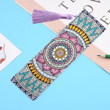 DIY Retro Mandala Diamond Painting Bookmark Special Shaped Tassel Crafts