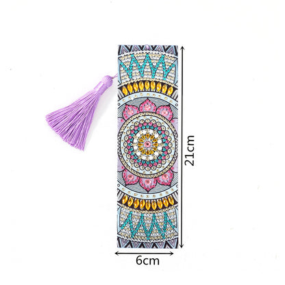 DIY Retro Mandala Diamond Painting Bookmark Special Shaped Tassel Crafts