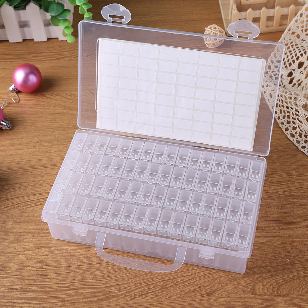 Diamond Painting Box Multi Grid Transparent Plastic Rhinestone Storage Case