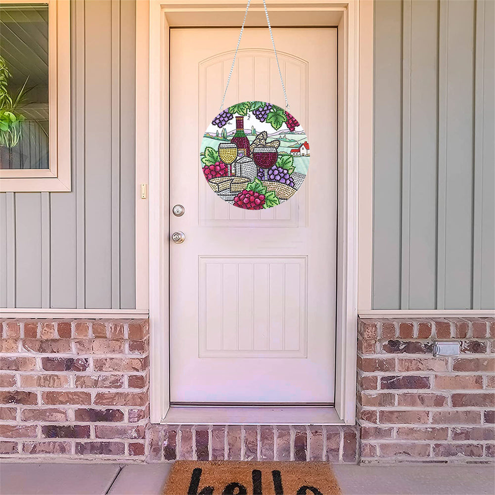 5D DIY Special Shaped Diamond Painting Pendant Kit Rhinestone Round Charm