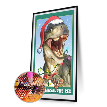 Christmas Dinosaur - Full Round Drill Diamond Painting 30*60CM