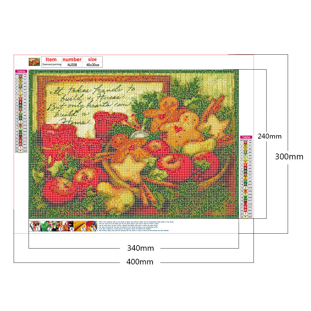 Gingerbread Man - Full Round Drill Diamond Painting 40*30CM