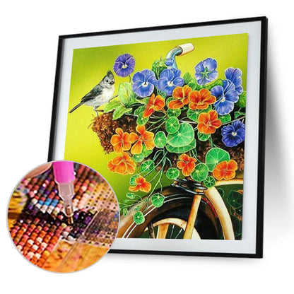 Flower Bird - Full Round Drill Diamond Painting 40*40CM