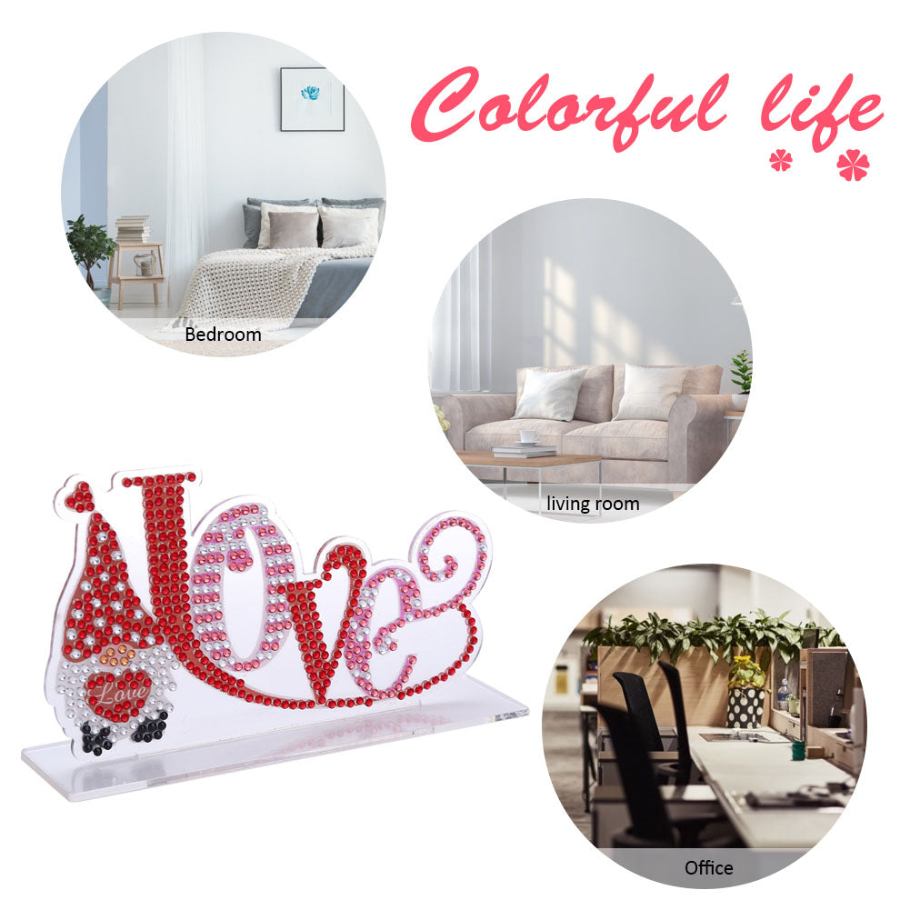 DIY Crystal Diamond Painting Rhinestone Valentines Day Desk Ornaments Kit