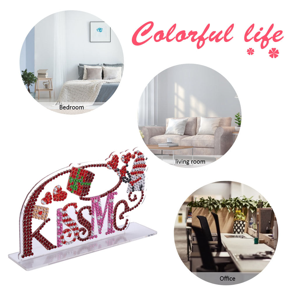 DIY Crystal Diamond Painting Rhinestone Valentines Day Desk Ornaments Kit