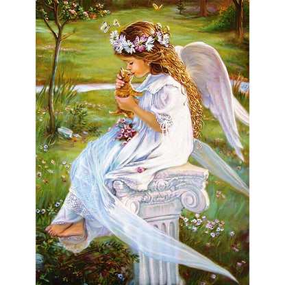 Girl Angel - Full Round Drill Diamond Painting 30*40CM