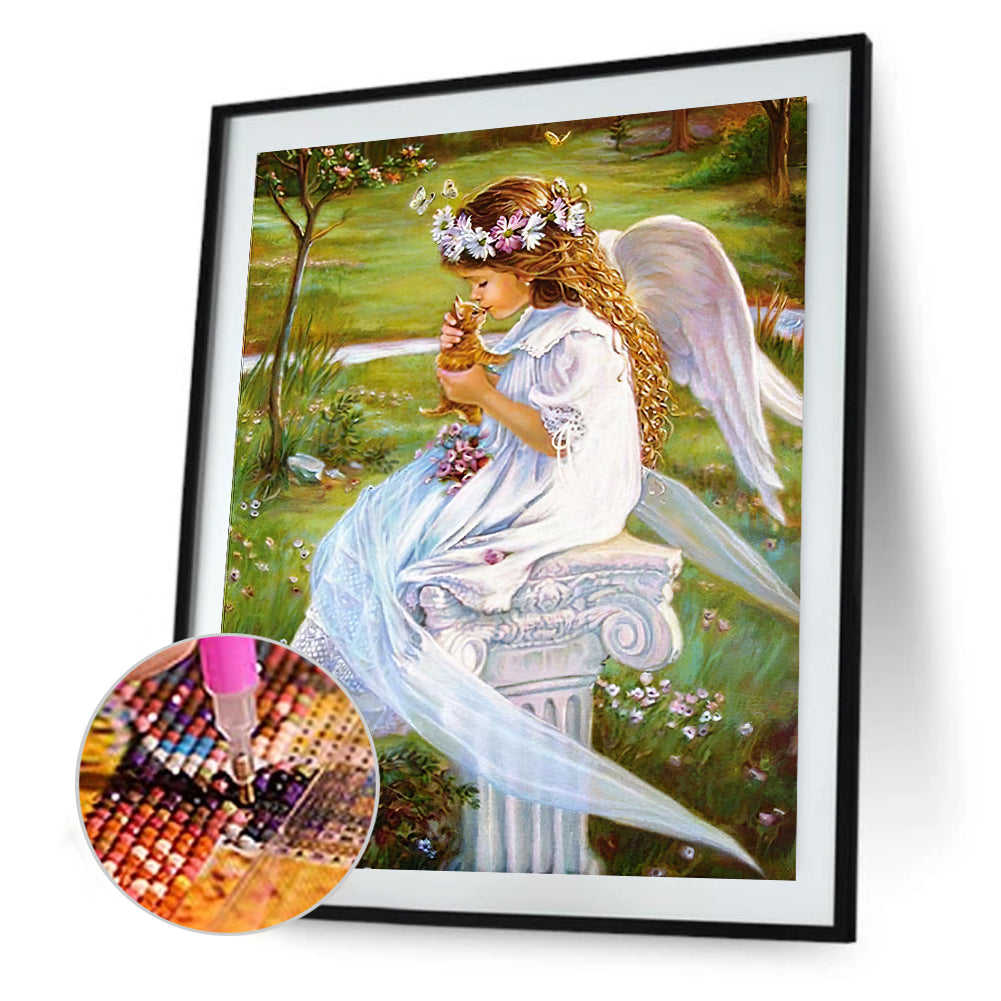 Girl Angel - Full Round Drill Diamond Painting 30*40CM