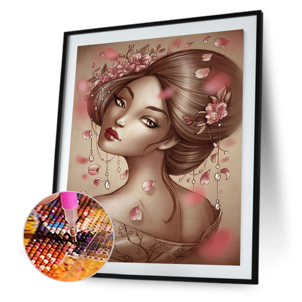 Geisha Beauty - Full Round Drill Diamond Painting 30*40CM