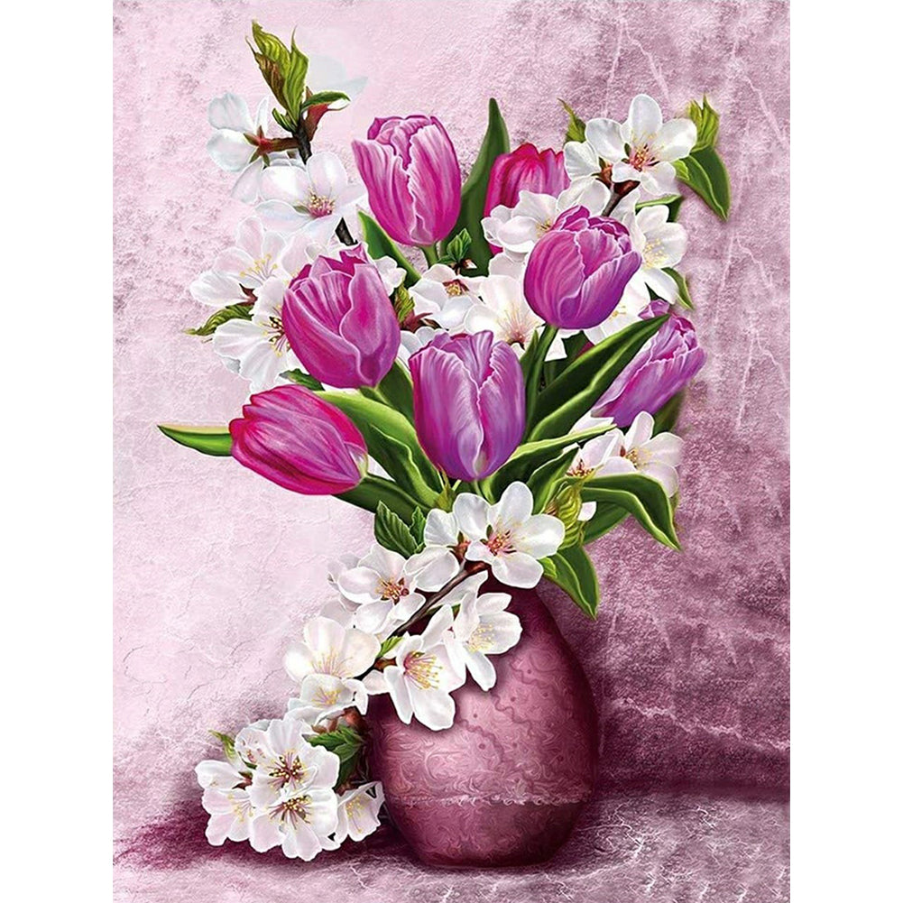 Tulip Flower - Full Round Drill Diamond Painting 30*40CM