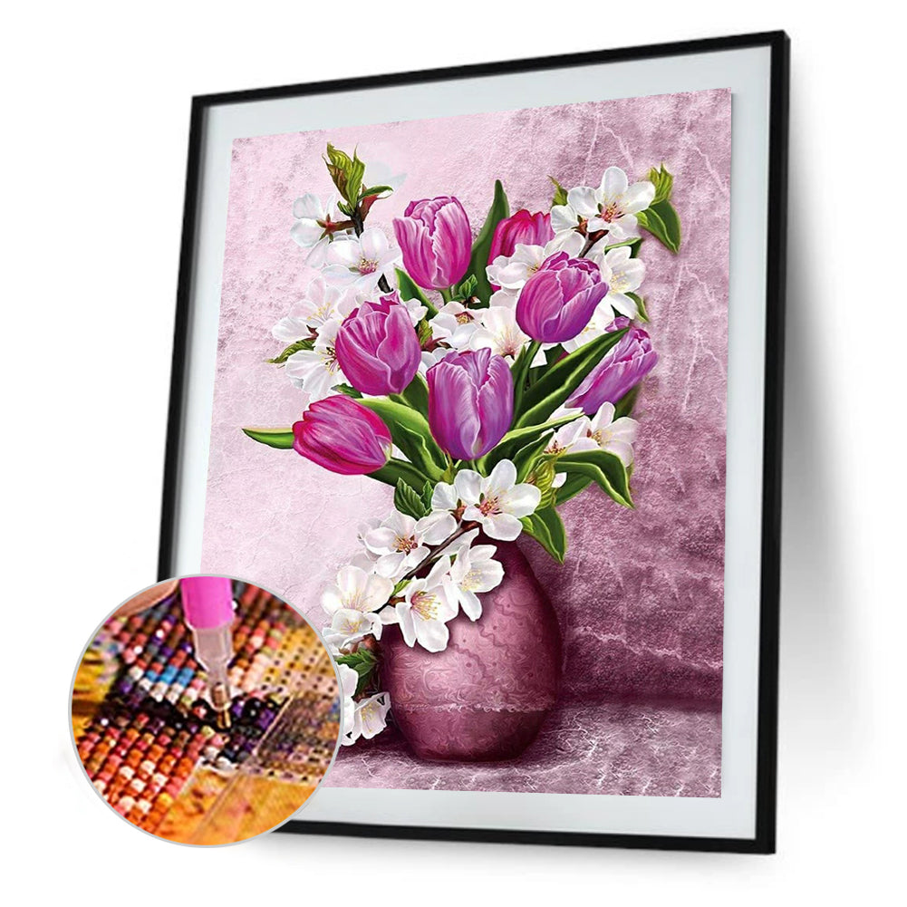 Tulip Flower - Full Round Drill Diamond Painting 30*40CM
