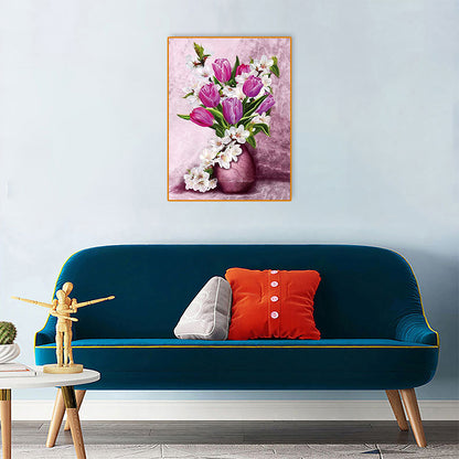 Tulip Flower - Full Round Drill Diamond Painting 30*40CM