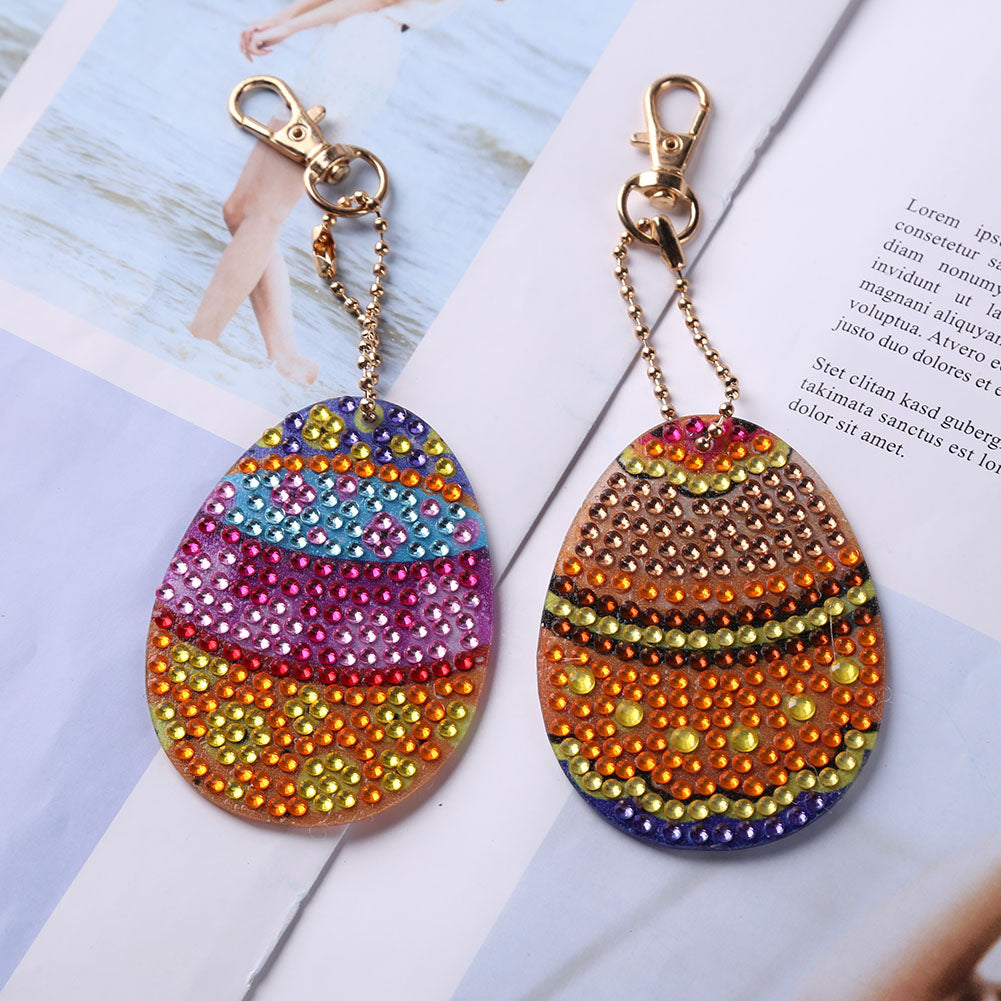 5pcs Egg Space Special Shaped DIY Diamond Painting Kit Keychain for Bag Key