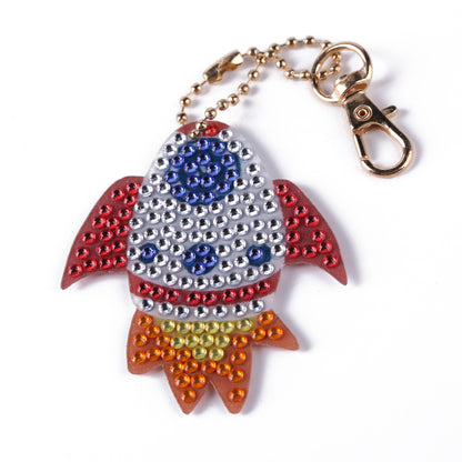 5pcs Egg Space Special Shaped DIY Diamond Painting Kit Keychain for Bag Key