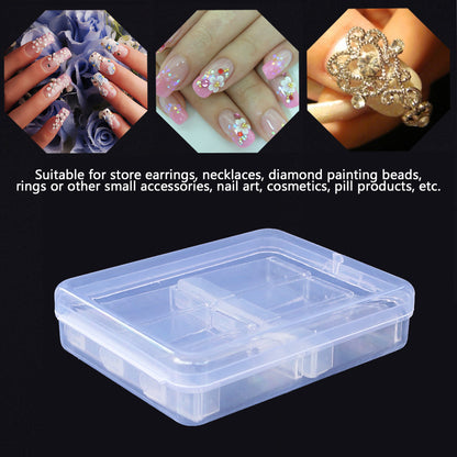 Square Diamond Painting Box Transparent Nail Beads Storage Case Container