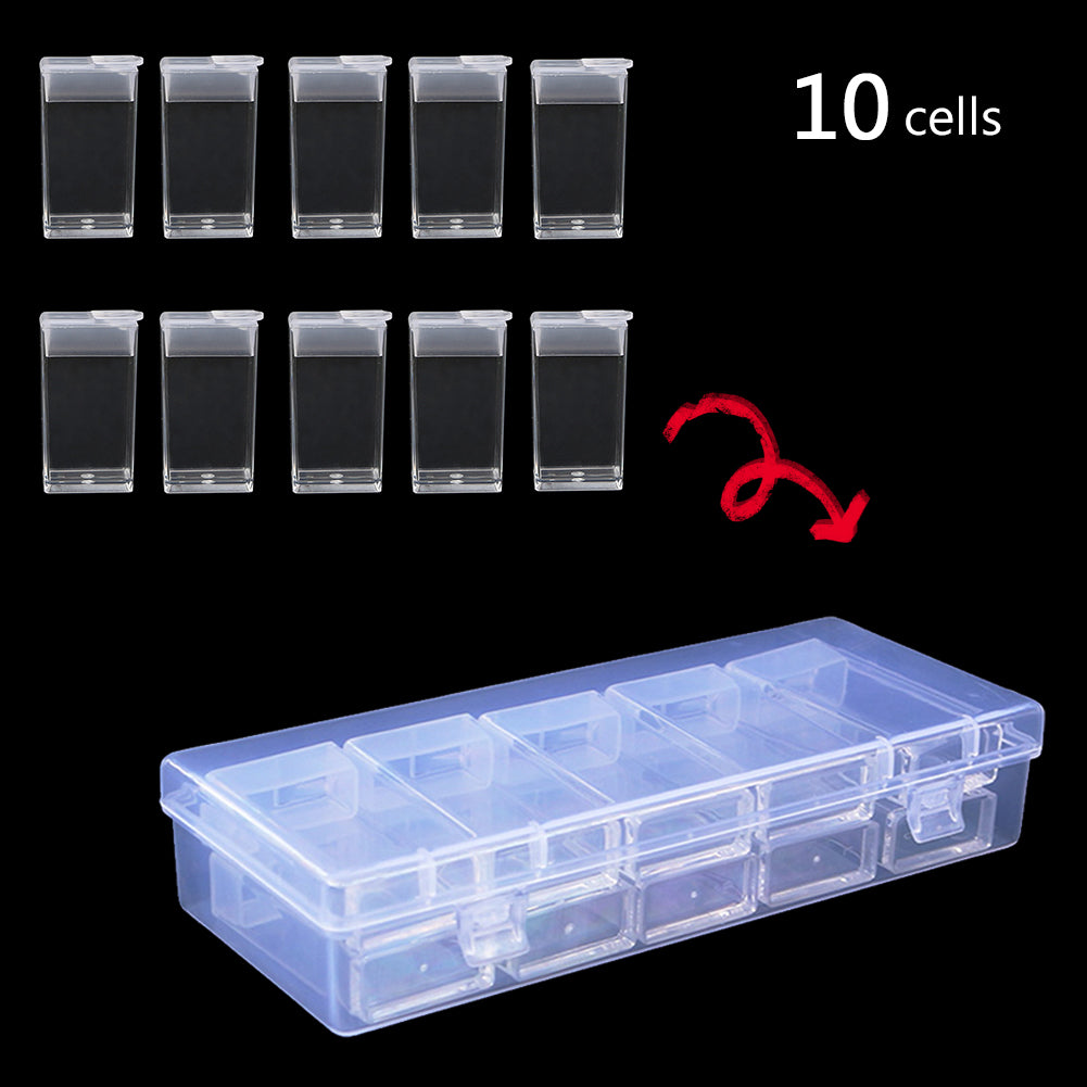 Square Diamond Painting Box Transparent Nail Beads Storage Case Container