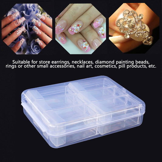 Square Diamond Painting Box Transparent Nail Beads Storage Case Container