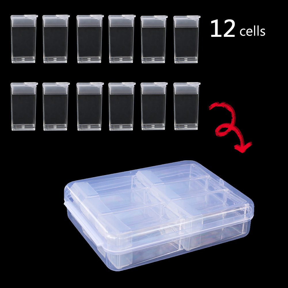 Square Diamond Painting Box Transparent Nail Beads Storage Case Container