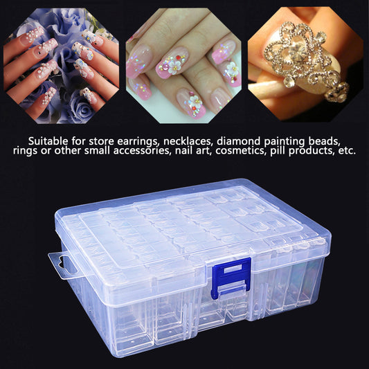 Square Diamond Painting Box Transparent Nail Beads Storage Case Container