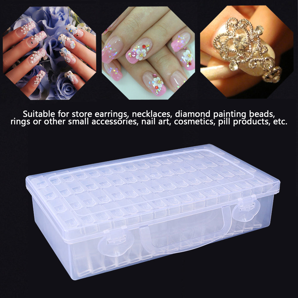 Square Diamond Painting Box Transparent Nail Beads Storage Case Container