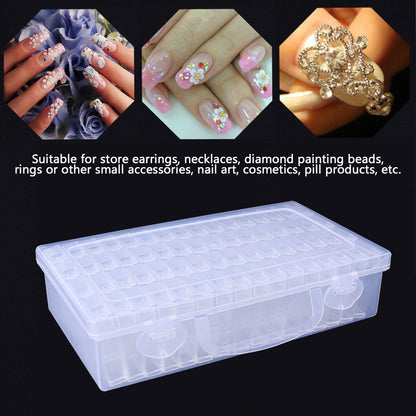 Square Diamond Painting Box Transparent Nail Beads Storage Case Container