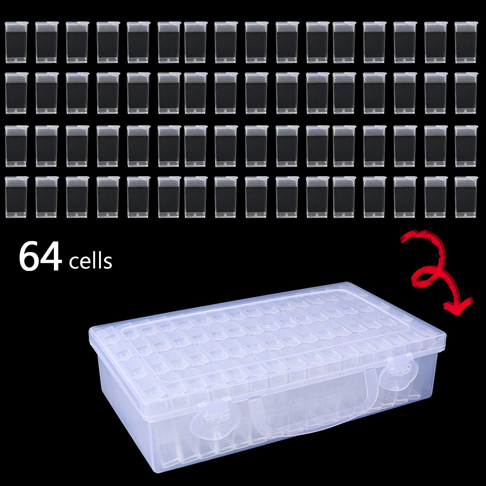 Square Diamond Painting Box Transparent Nail Beads Storage Case Container