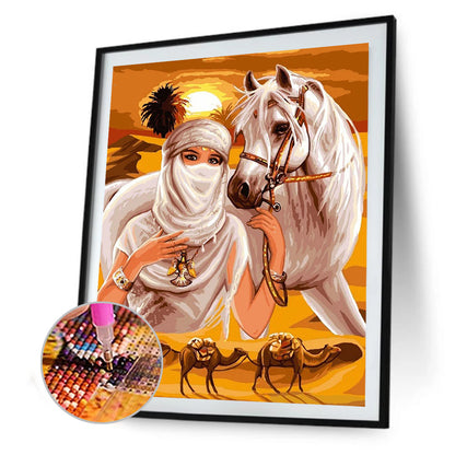 Lady Horse - Full Round Drill Diamond Painting 30*40CM