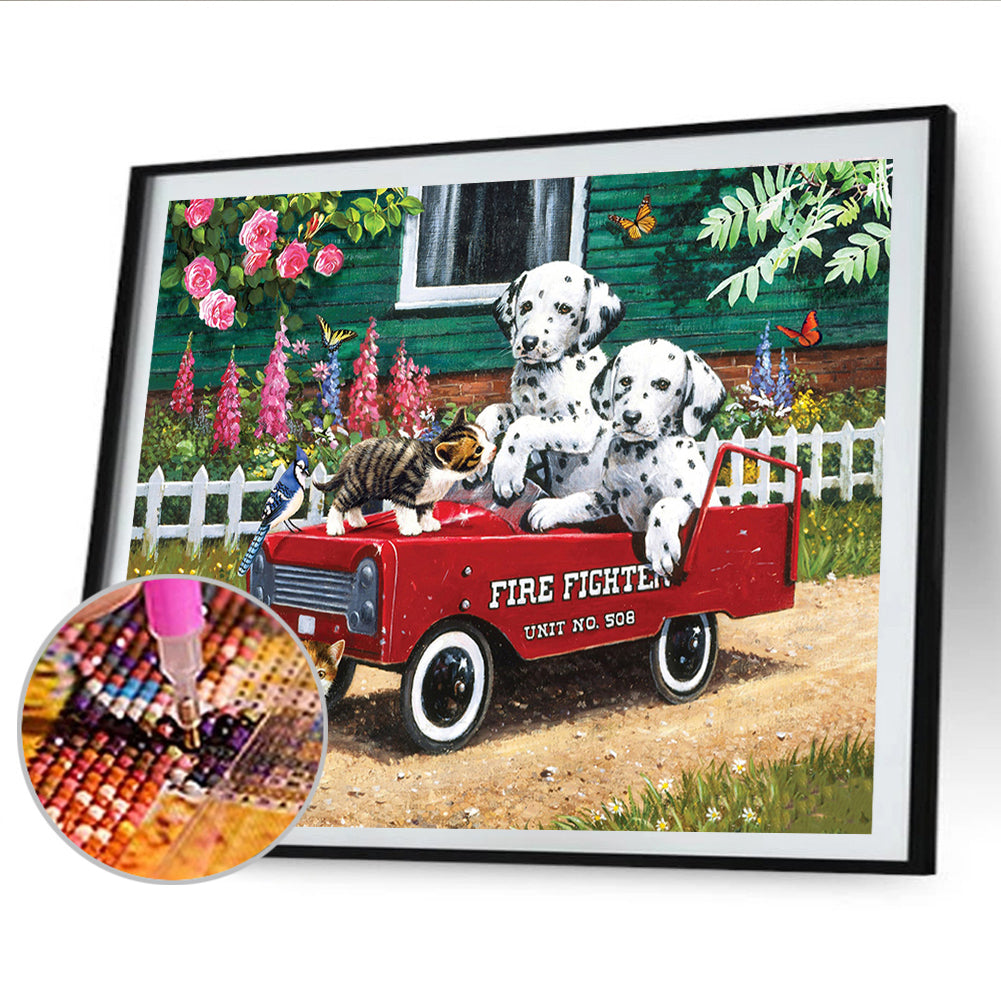 Spotted Dog - Full Round Drill Diamond Painting 40*30CM