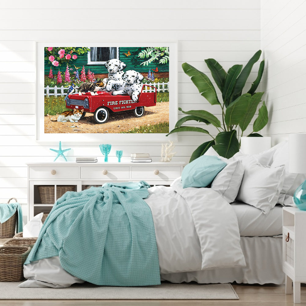 Spotted Dog - Full Round Drill Diamond Painting 40*30CM