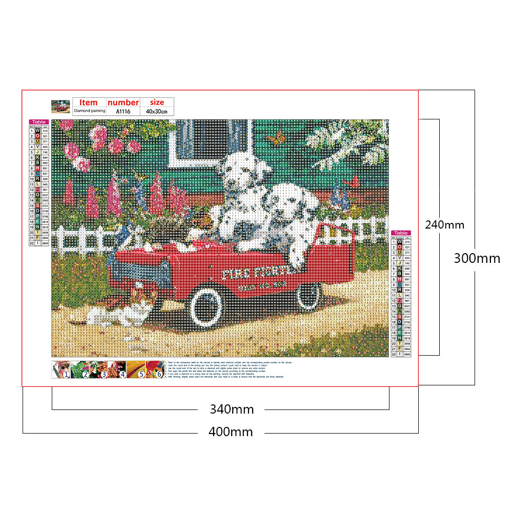 Spotted Dog - Full Round Drill Diamond Painting 40*30CM