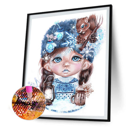 Big Eyes Girl - Full Round Drill Diamond Painting 30*40CM