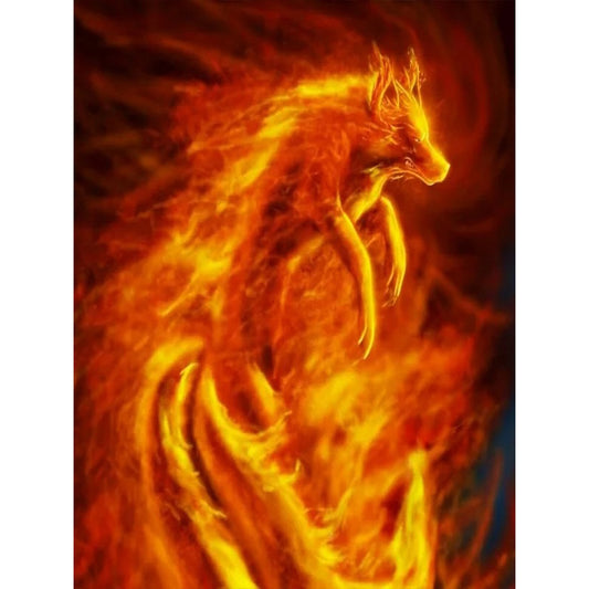 Fire Wolf - Full Square Drill Diamond Painting 30*40CM