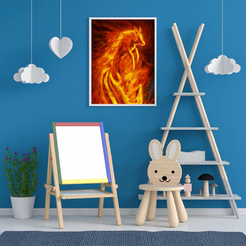 Fire Wolf - Full Square Drill Diamond Painting 30*40CM