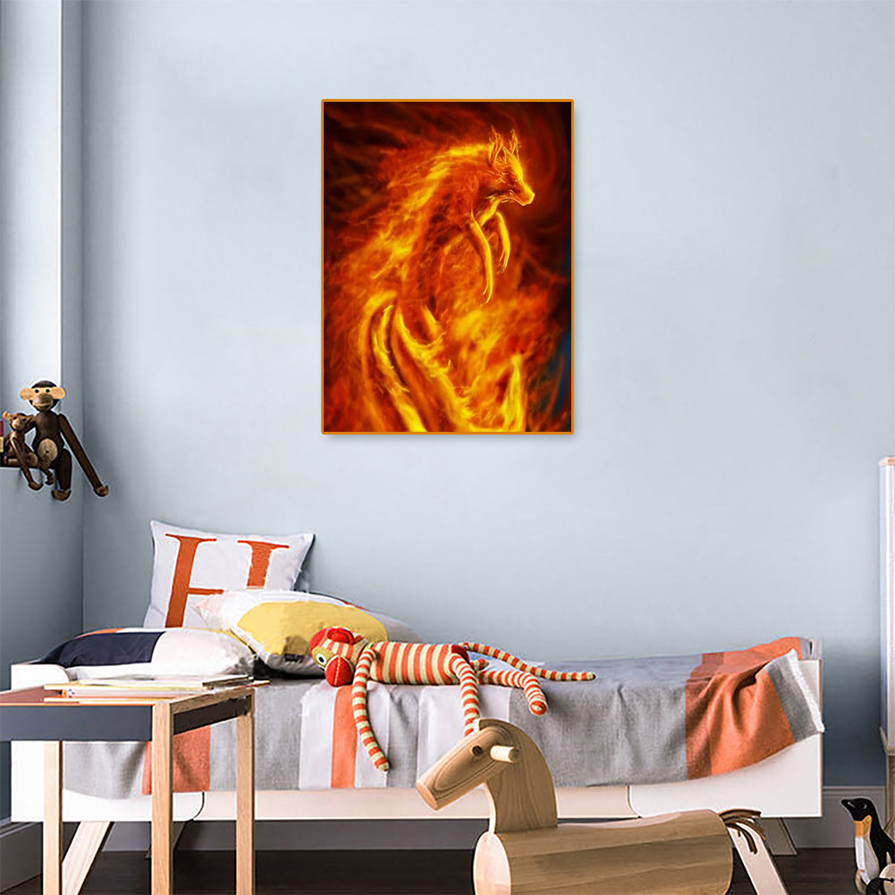 Fire Wolf - Full Square Drill Diamond Painting 30*40CM