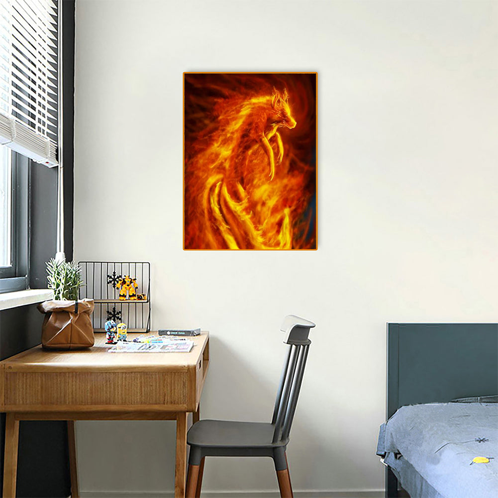 Fire Wolf - Full Square Drill Diamond Painting 30*40CM