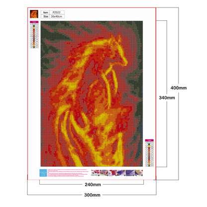 Fire Wolf - Full Square Drill Diamond Painting 30*40CM