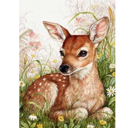 Deer - Full Round Drill Diamond Painting 30*40CM