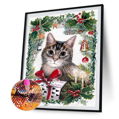 Cat - Full Round Drill Diamond Painting 30*40CM