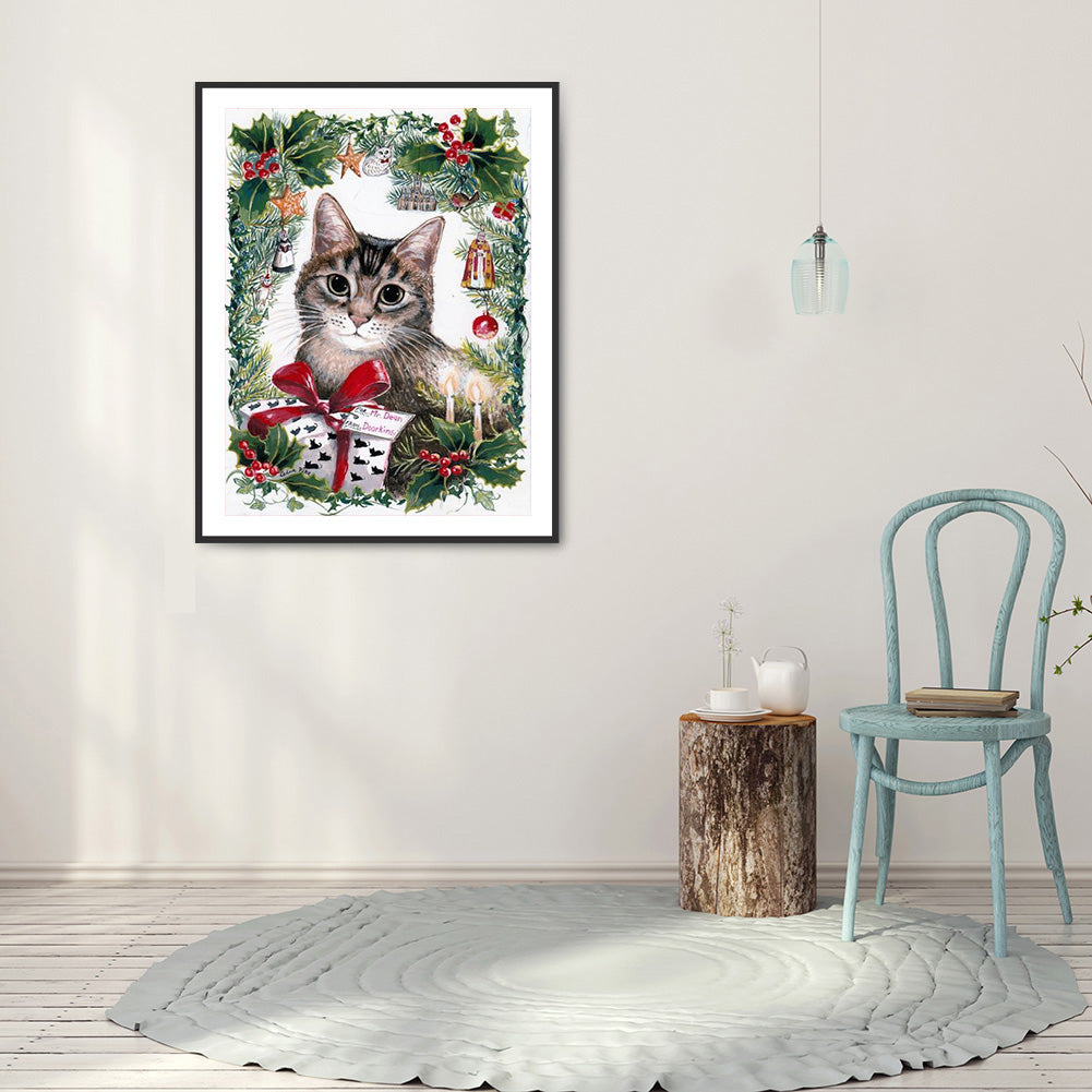 Cat - Full Round Drill Diamond Painting 30*40CM